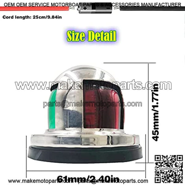 Marine Navigation Light, Boat LED Bow Light Boat Side Light Sailing Light for Port, Starboard, Skiff, Yacht and Pontoon DC 12V - Image 2