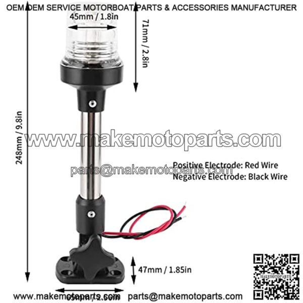 Anchor Light, Foldable LED Navigation Anchor Lights 4000-4500K 360   All Round Lighting for Boat Yacht Boat/Yacht Spare Parts - Image 2