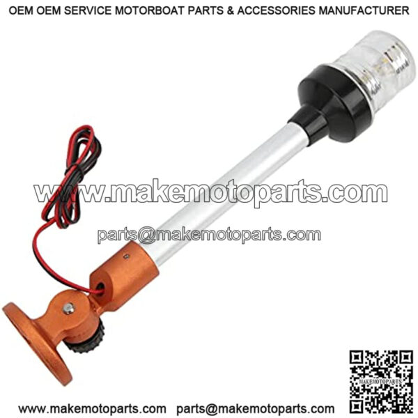 LED Navigation Anchor Light 2nm IP66 Waterproof Fold Down All Round 360   Adjustable Boat Stern Lamp Parts for Yachts Marines(Orange) - Image 2