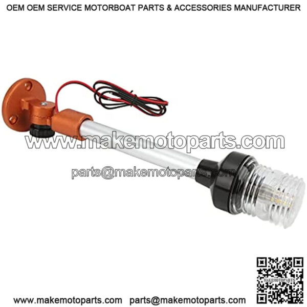 LED Navigation Anchor Light 2nm IP66 Waterproof Fold Down All Round 360   Adjustable Boat Stern Lamp Parts for Yachts Marines(Orange) - Image 4