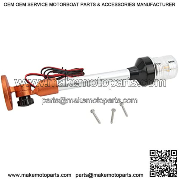 LED Navigation Anchor Light 2nm IP66 Waterproof Fold Down All Round 360   Adjustable Boat Stern Lamp Parts for Yachts Marines(Orange) - Image 5