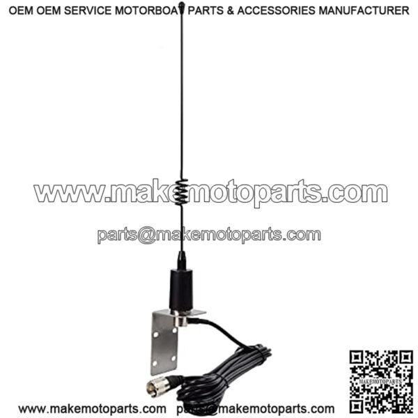Boat Antenna, 156-163Mhz Anti-Corrosion Whip with 5M/16.4ft RG58 Coax Cable and L Shape Fender Bracket for Uniden Icom Yaesu Cobra Midland Two Way Radio Transceiver - Image 2
