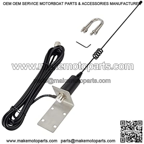 Boat Antenna, 156-163Mhz Anti-Corrosion Whip with 5M/16.4ft RG58 Coax Cable and L Shape Fender Bracket for Uniden Icom Yaesu Cobra Midland Two Way Radio Transceiver - Image 3