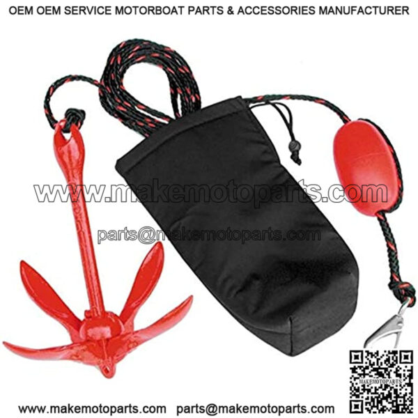 Anchor Kits Portable Folding Anchor Buoy Kit Canoe Raft Boat Sailboat Fishing 3.5 lbs Rope Complete Folding Grapnel Anchor Kit for Small Boats, Kayaks Jet Ski etc - Image 2