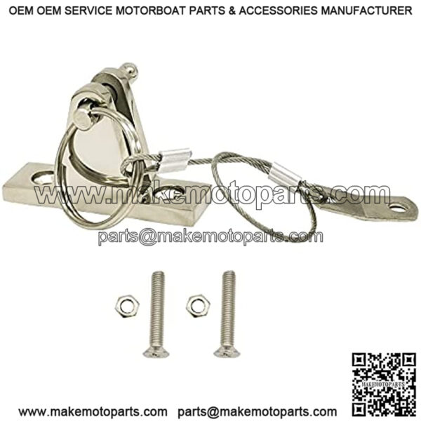 Stainless Steel Boat Bimini Top Deck Hinge with Quick Release Pin Lanyard for Slide Rail Anchor Flat Mount - Image 2
