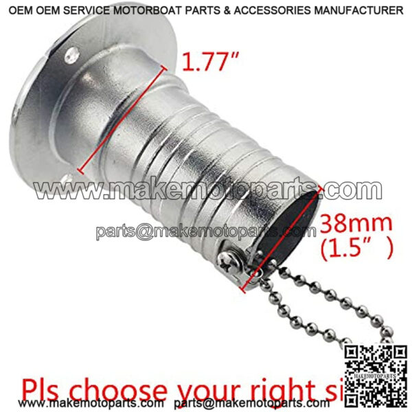 New Casting 1-1/2"(38mm) Boat Deck Fill/Filler with Key Cap 316 Stainless Steel Hardware for Boat Yacht Caravan - Image 3