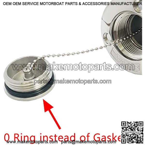 New Casting 1-1/2"(38mm) Boat Deck Fill/Filler with Key Cap 316 Stainless Steel Hardware for Boat Yacht Caravan - Image 4
