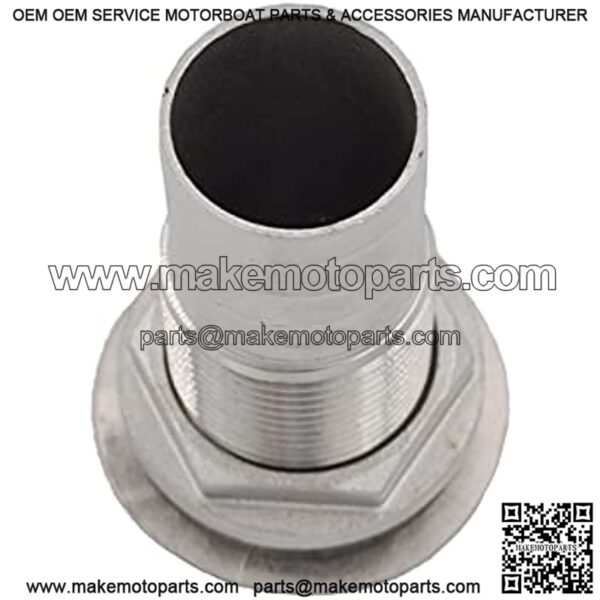 Stainless Steel Barbed Standard Length Straight Thru-Hull Barbed Hose Thru Drain Connector 1" w/Nut Boat Plumbing Fittings for Boats, Yachts, Marine - Image 4