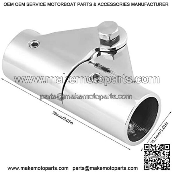 Acouto Swivel Pipe Connector Stainless Steel Boat Rail Fittings Folding Swivel Connector for Boat Yacht(25mm Outer diameter) - Image 3
