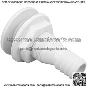 Boat Thru Hull Connector, 1in Thru Hull Fitting ABS Straight Impact Resistant Hose Connection Accessory for Boats Marines