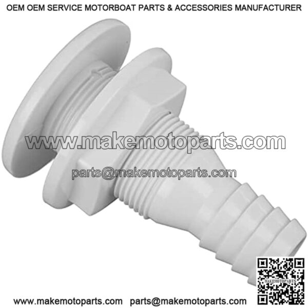 Boat Thru Hull Connector, 1in Thru Hull Fitting ABS Straight Impact Resistant Hose Connection Accessory for Boats Marines - Image 2