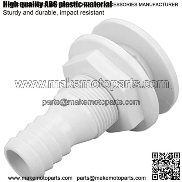 Boat Thru Hull Connector, 1in Thru Hull Fitting ABS Straight Impact Resistant Hose Connection Accessory for Boats Marines - Image 4