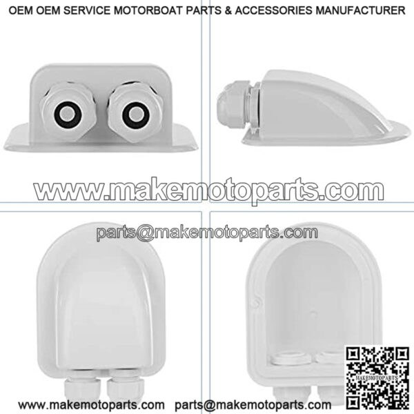 2 Pack of IP68 Waterproof Solar Cable Entry Gland, Weather Resistant Dual Cable Entry Housing for Solar Panels of RV, Caravan, Marine, Boat, Cabin, White - Image 3