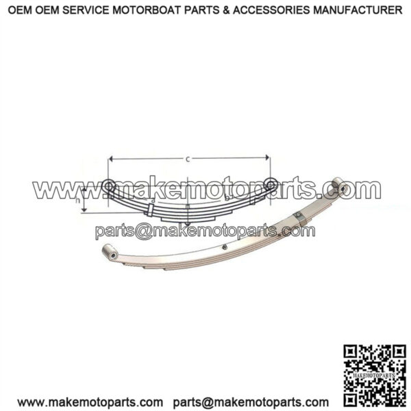 25.25" Double Eye Leaf Spring (3 leaves / 2000 lb.)