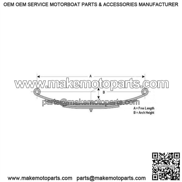 25-1/4" Double Eye Leaf Spring (3 leaves / 1500 lb.)