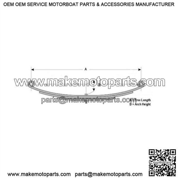 25-1/4" Double Eye Leaf Spring (4 leaves / 2,500 lb.)