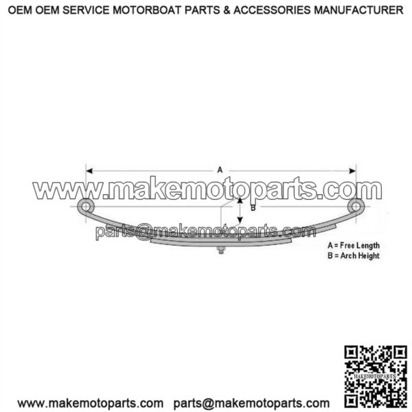 25-1/4" Double Eye Leaf Spring (6 leaves / 3,500 lb.)