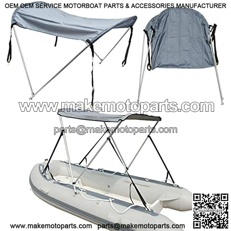 DoCred Foldable Bimini Top Boat Cover Canopy Cover 2Bow Bimini Top(63 L 39  -55 W 43.3 H) Suitable for Boats of 3.2-4.5 FT - We manufacturing company  produce motorboat powerboat motorcycle boad