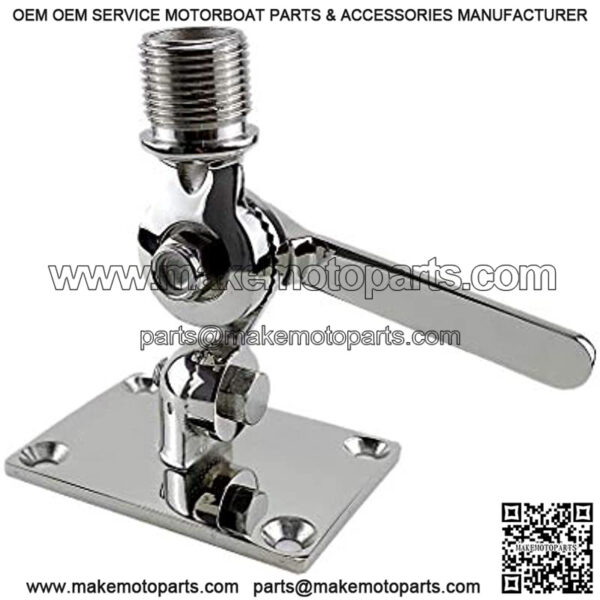 Heavy Duty 316 Stainless Steel Boat Radio VHF Antenna Adjustable Base Ratchet Mount Suit for Boat Yacht Replacement Part