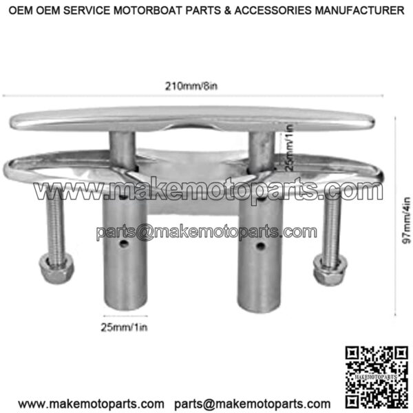 Boat Deck Cleat, 8in Pull Up Boat Cleat 316 Stainless Steel Open Base Highly Polished Hardware for Dock Boat/Yacht Spare Parts - Image 5