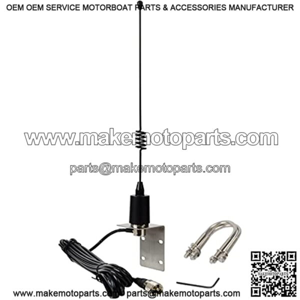 Band Amateur 156-163Mhz Low-Profile Antenna with Stainless Steel L-Bracket Hole & W/16.4ft(5m) RG-58 Coax Cable for Standard Horizon Icom Cobra Uniden VHF Radios
