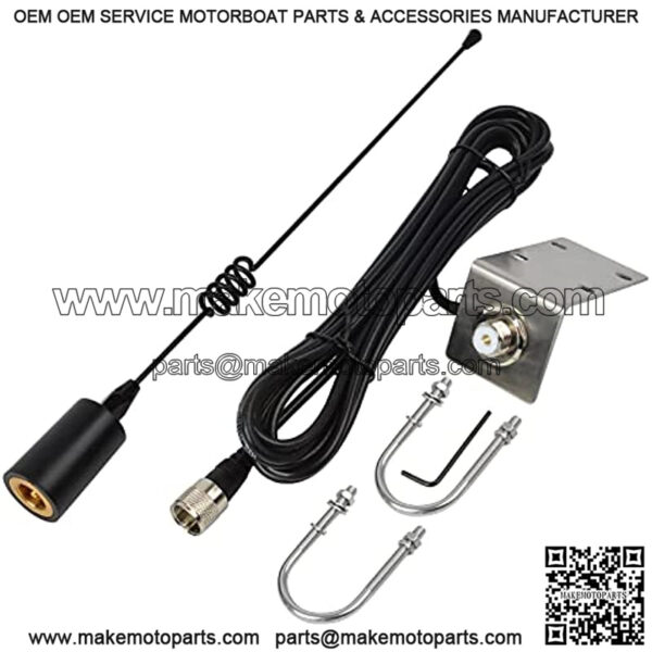 Band Amateur 156-163Mhz Low-Profile Antenna with Stainless Steel L-Bracket Hole & W/16.4ft(5m) RG-58 Coax Cable for Standard Horizon Icom Cobra Uniden VHF Radios - Image 3