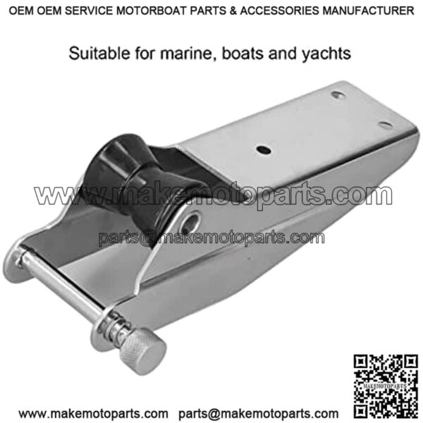 Boat Anchor Roller, 230mm Anchor Roller Spring Loaded Pin 304 Stainless Steel Black Nylon Fairlead for Boats Yacht Boat/Yacht Spare Parts - Image 4
