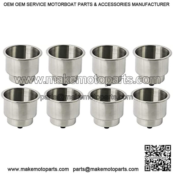 Stainless Steel Boat Cup Drink Holder with Drain,Mounting Gasket and Internal pad for Boat Rv Camper (8 Pack) - Image 2