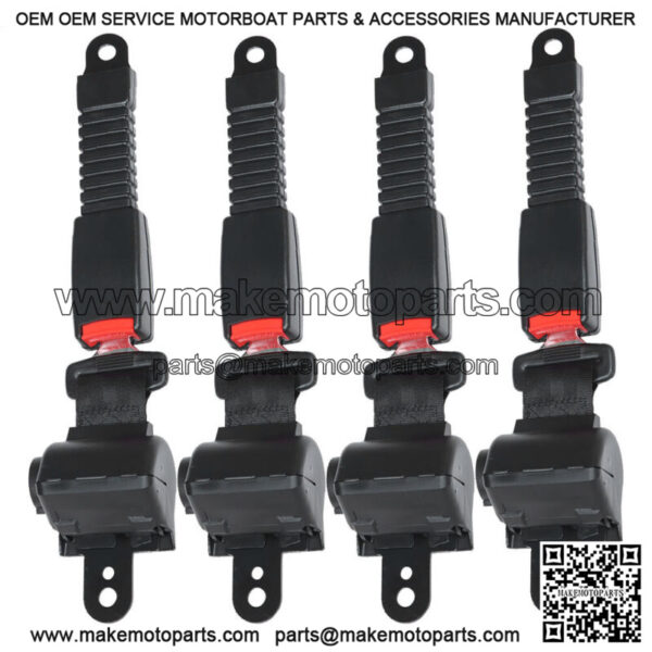 4 Golf Cart Seat Belts and Bracket Kit For E-Z-G-O Yamaha Club Car - Image 2