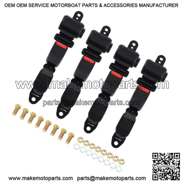 4 Pcs Universal Golf Cart Seat Belts Lap For EZGO Yamaha Club Car - Image 3