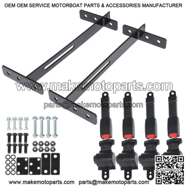 New For EZGO/Yamaha/Golf Club Car 4 passenger Seat Belts & Bracket