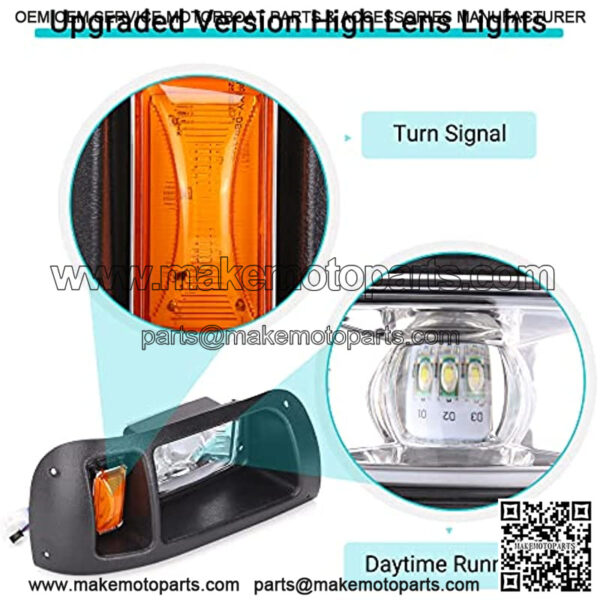 Golf Cart LED Light Kit(12V-48V) for Club Car DS with Daytime Running Light Low-beam/High-beam for Club Car DS G&E All Models With LED Head Light, Tail Lights, Turn Signals, Brake Lights - Image 2