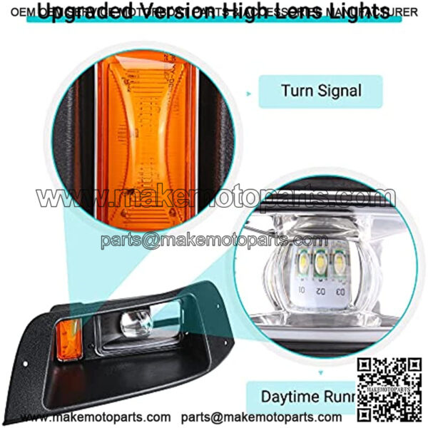 Golf Cart Deluxe Light Kit for 12-48V EZGO TXT, APP Control LED Light kit with Daytime Running Light and RGB Multi-Color Strip Neon Light Complete Light Kit - Image 2