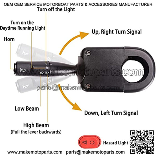 Golf Cart Deluxe LED Headlight Taillight Light Kit for EZGO TXT, RGB Daytime Running Light Low High Beam Turn Signal Brake Pad Hazard Light Function - Image 3