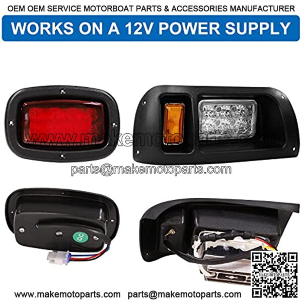 Club Car DS Light Kit Golf Carts 12V LED Headlights & Tail Lights Kit Combo Street Legal for Club Car DS Gas & Electric(1993 & Newer Models) - Image 2