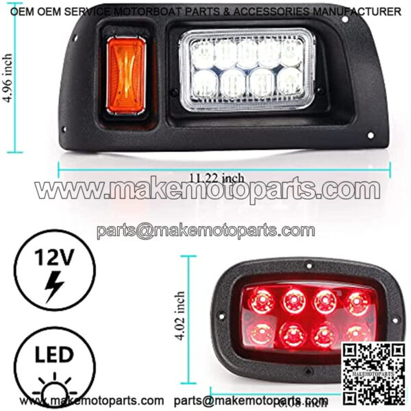 Golf Cart Universal LED Light Set for Club Car DS gas & electric models 12V Headlight Taillight Brake Light - Image 2