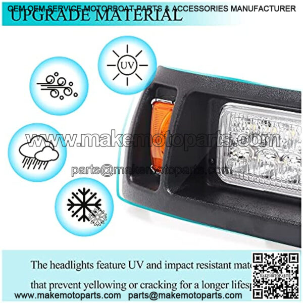 Golf Cart Universal LED Light Set for Club Car DS gas & electric models 12V Headlight Taillight Brake Light - Image 3