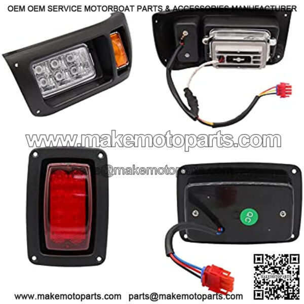 Club Car LED Light Kit 12 Volt Headlight and Tail Light Assembly for 1993-Up Club Car DS Golf Cart OEM 101988001 101988002 - Image 5