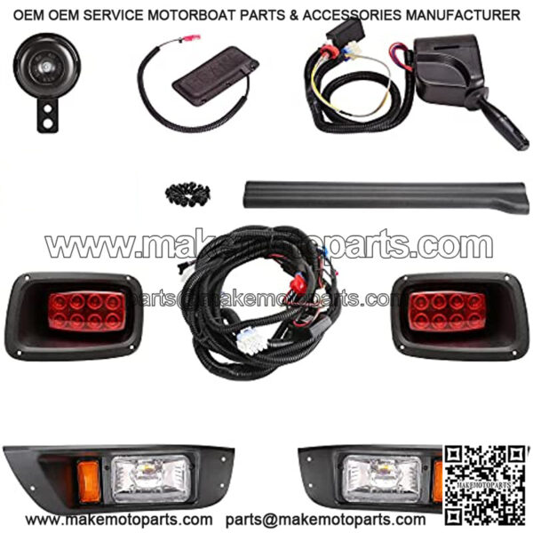 Golf Cart LED Headlight Kits for 1996-2013 EZGO TXT Carts (12V-48V), with Tail Lights, Turn Signals Kits, Brake Lights and Safe Daytime Running Lights - Image 2