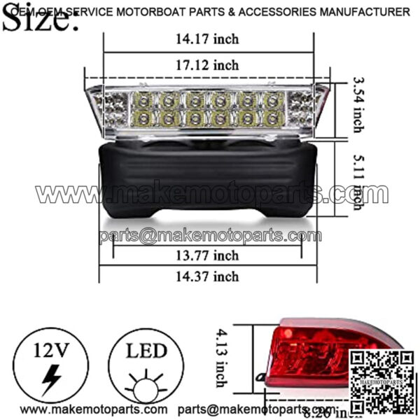 Golf Cart LED Light Kit for Club Car Precedent 2004-2008.5, Headlight Taillight Turn Signal Brake Lights Horn Upgrade(Must Input 12 Volts) - Image 2