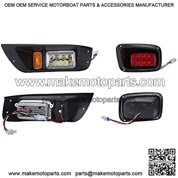 Golf Cart LED Headlights and Tail Light Kits for EZGO TXT 1996-2013 Gas & Electric Carts, 12V Street Legal Lights Kit With Turn Signal Wiring Harness - Image 2
