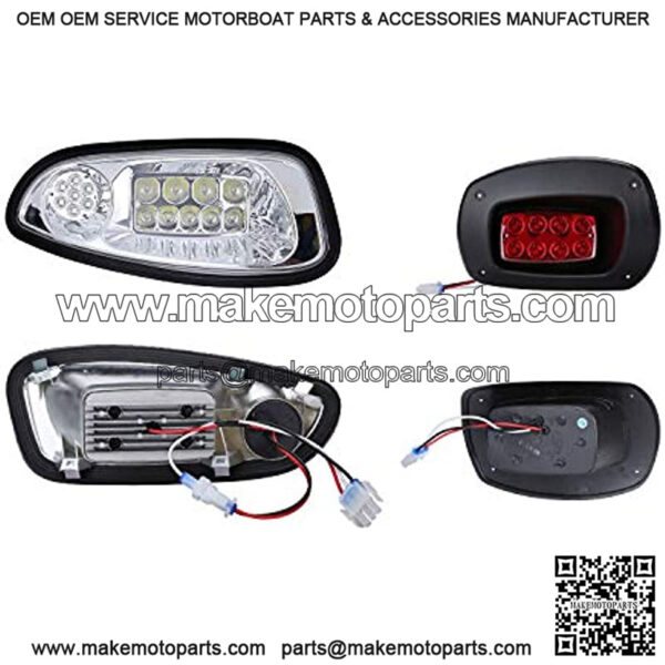Golf Cart LED Headlights and Tail Light Kits for EZGO RXV 08-15 Gas & Electric Carts, 12V Street Legal Lights Kit With Turn Signal Wiring Harne(NOT Fit 2016+ RXV II ) - Image 2