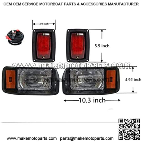 Club Car DS Light Kit for 1993-UP Golf Cart Factory style I OEM Basic Headlight & Taillight Kit with wires - Image 3