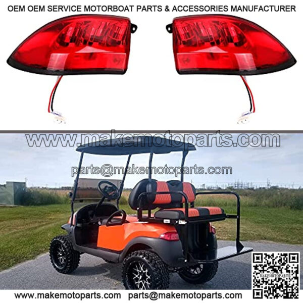 Golf Cart LED Tail Lights for Club Car Precedent 2004-Up and Tempo 2018-Up Models Replacements ,Driver and Passenger Rear Lights 12V with 3 Pin Molex Quick Connector Wired - Image 2