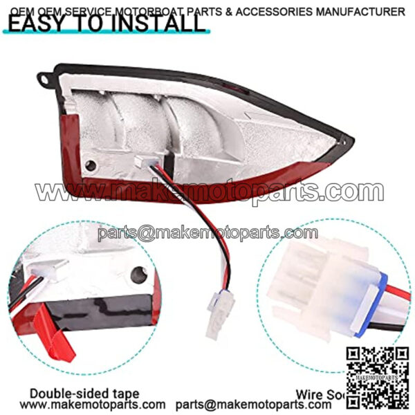 Golf Cart LED Tail Lights for Club Car Precedent 2004-Up and Tempo 2018-Up Models Replacements ,Driver and Passenger Rear Lights 12V with 3 Pin Molex Quick Connector Wired - Image 3
