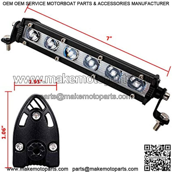 GES Single Row LED Light Bar 60W, 7 Inch 6 COB Universal LED Fog Lights, LED Driving Light/Work Lights for Trucks Jeep SUV Boat ATV LED Golf Cart Lights(2 Pack, 12-24V DC) - Image 2