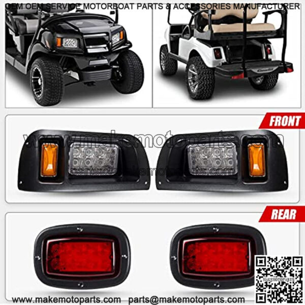 Golf Cart LED Headlight And Tail Light Compatible with 1993 - Up Club Car DS Golf Carts 12V - Image 2