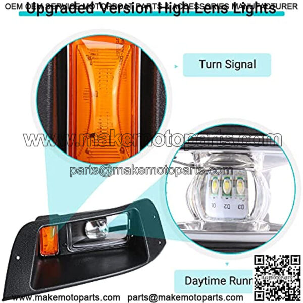 Golf Cart Ezgo TXT Led Light Kit With Daytime Running High/Low Beam Light for 1995-2013 (12V-48V) TXT Golf Cart,LED Light Kit Headlight and Taillight with Turn Signals Light Brake Light - Image 3