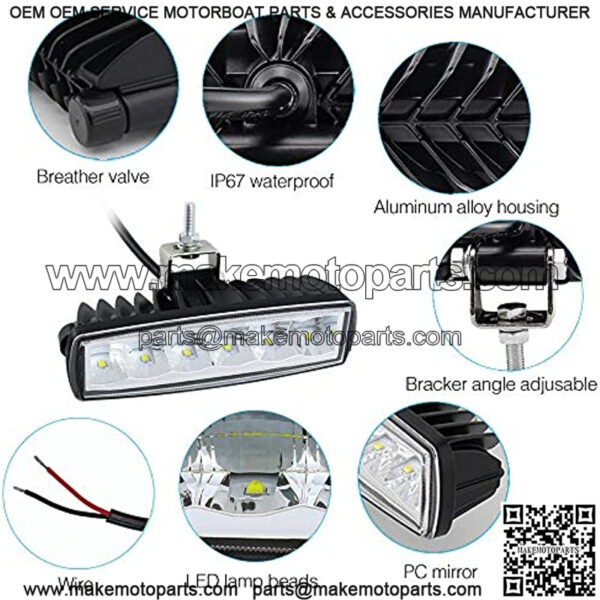 LED Red Driving Lights Bar 2Pcs 30W 6Inch Waterproof Driving Fog Lights Work Auxiliary Lights Red Hunting Fishing Lights Fit for Fish Pig Deer Hog Predator Truck Trator ATV Golf Cart Boat - Image 3