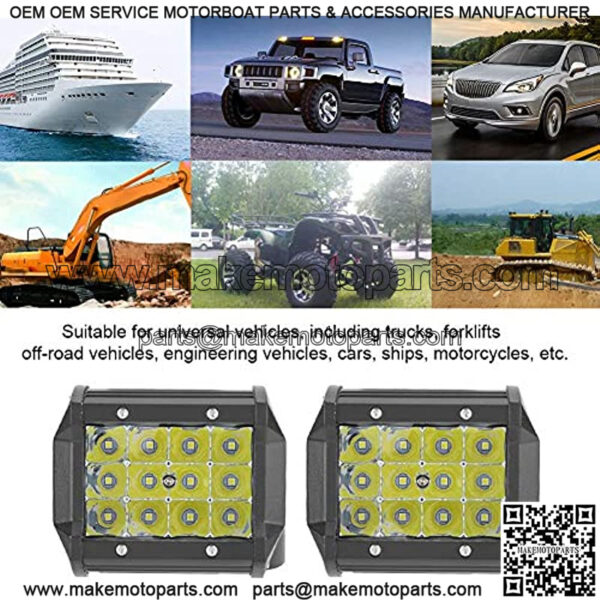 LED Work Light, 1 Pair 10V-48V 4inch 4-Row 36W Universal Working Light Bar Driving Lamp for Trucks Forklifts Off Road Vehicles Engineering Vehicles Cars Ships Motorcycles - Image 2